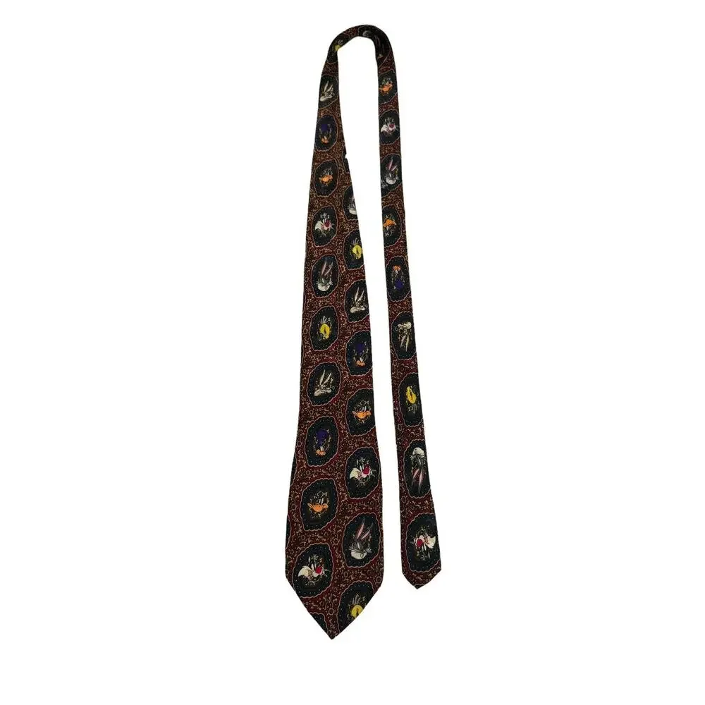 Looney Tunes Mania Portraits Bugs Bunny Daffy Sylvester Vintage Necktie